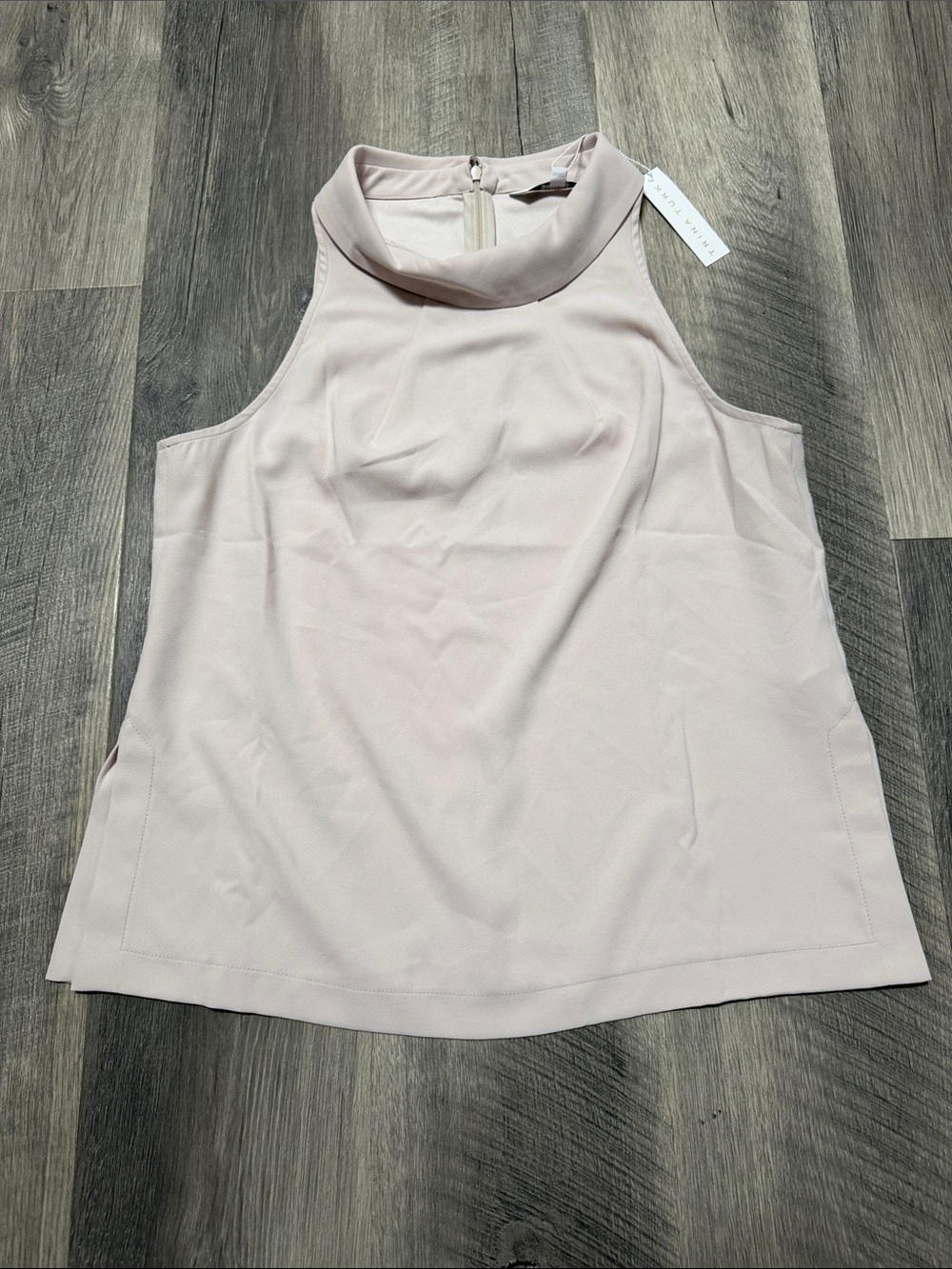 Trina Turk Classic Mock Neck Sleeveless Top - Light Blush